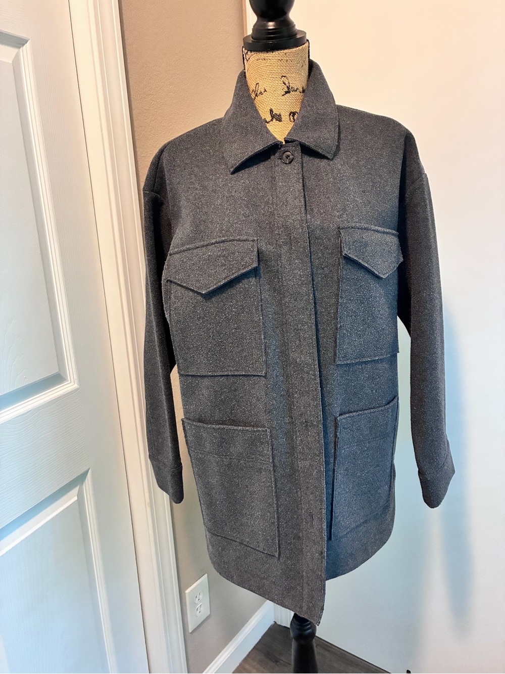 Banana Republic Charcoal Gray Military Field Jacket